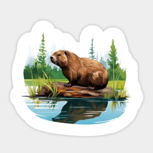 I Love Beaver Sticker